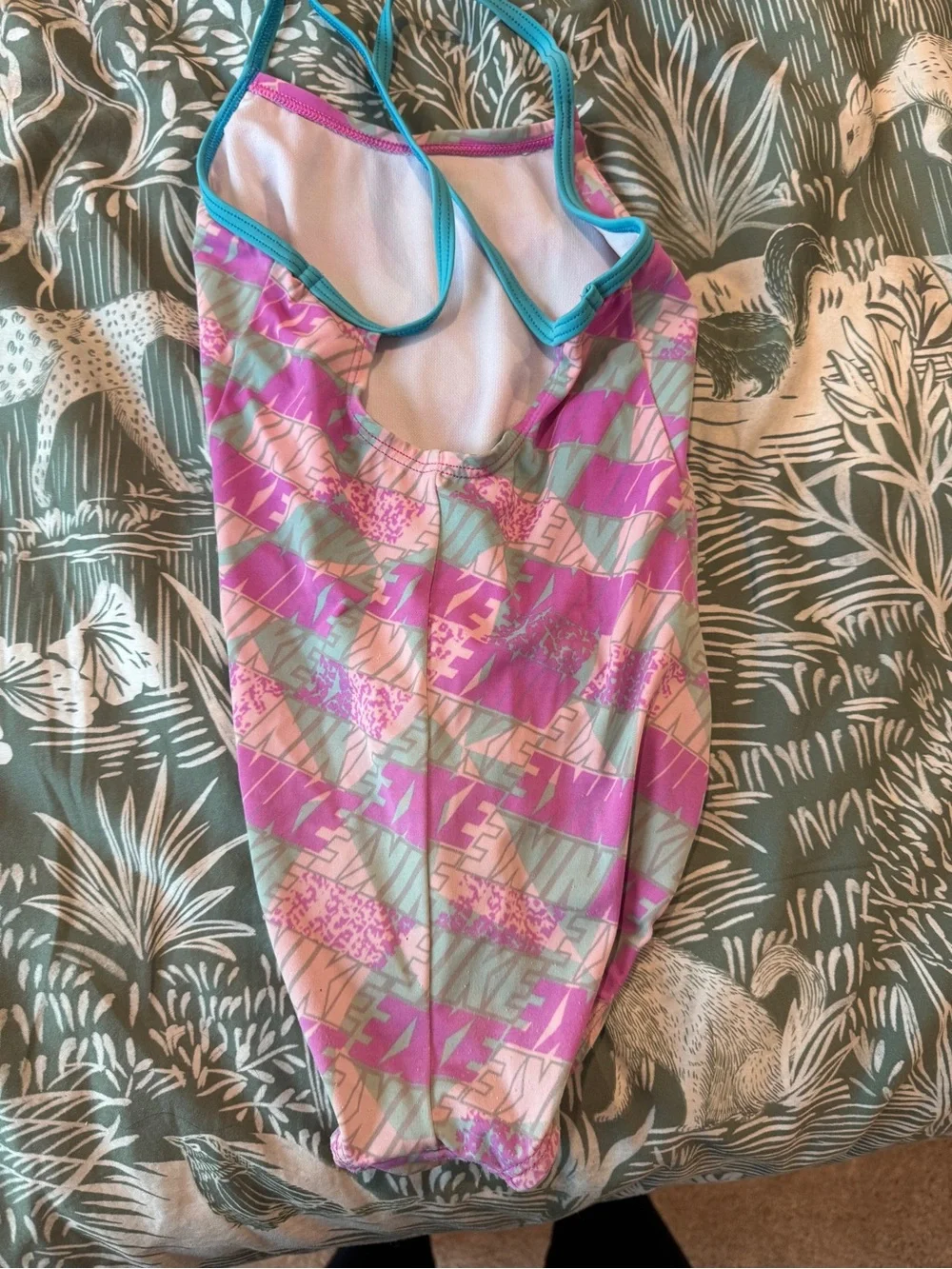Nike Girls' Swimsuit in Pink, Teal & Lavender